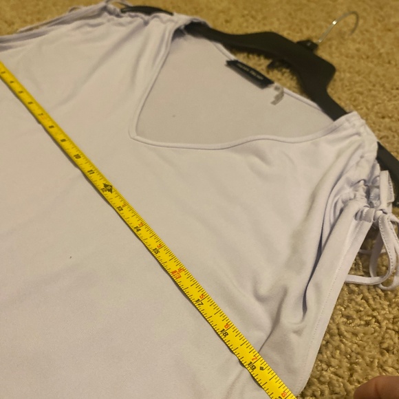 IVANKA TRUMP lavender  Cold Shoulder Short Tie Sleeve Tunic Top S/M Loose Fit - Picture 8 of 16